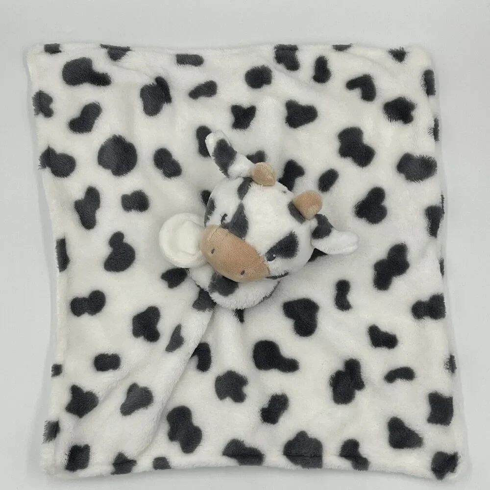 Carters COW Plush Baby Security Blanket Gray White Spotted Lovey 2021 13